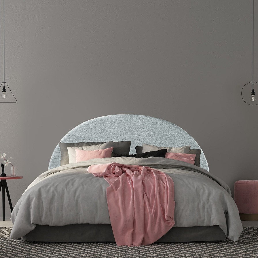 Home Decoration Royal Comfort | Milano Decor Barcelona Curved Bed Head Headboard Bedhead Upholstered Light Grey