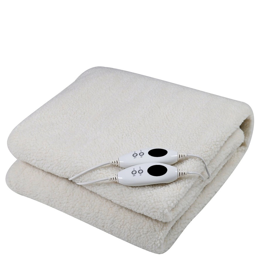 Home Decoration Royal Comfort | Royal Comfort Fleece Top Electric Blanket Fitted Heated Winter Underlay Washable White