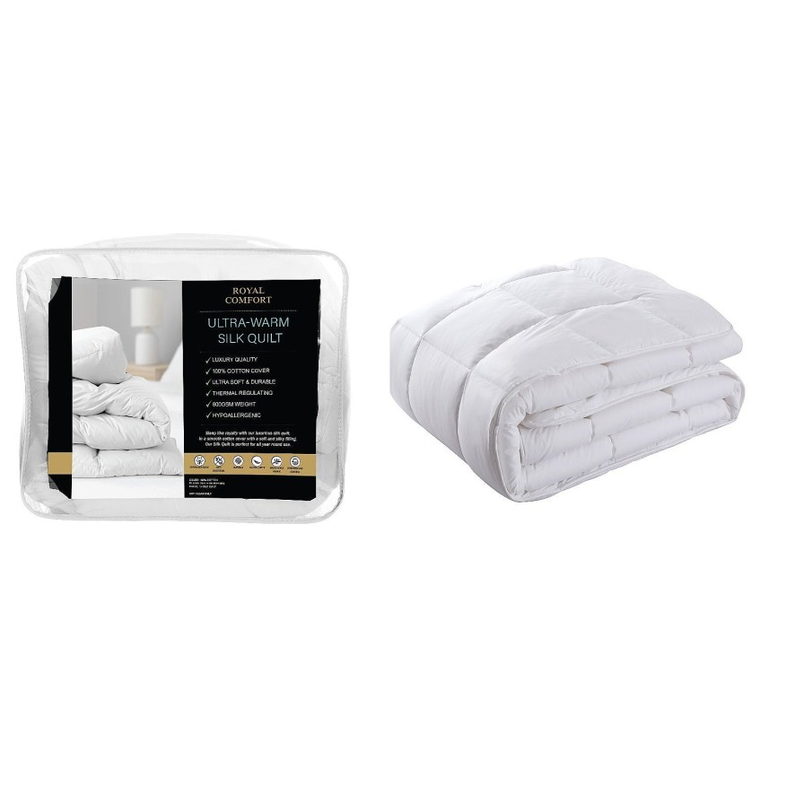 Home Decoration Royal Comfort | Royal Comfort 800Gsm Silk Blend Quilt Duvet Ultra Warm Winter Weight White