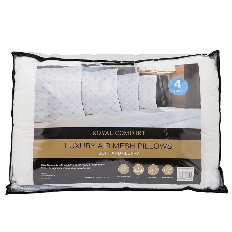 Home Decoration Royal Comfort | Royal Comfort Luxury Air Mesh Pillows Hotel Quality Checked Ultra Comfort White