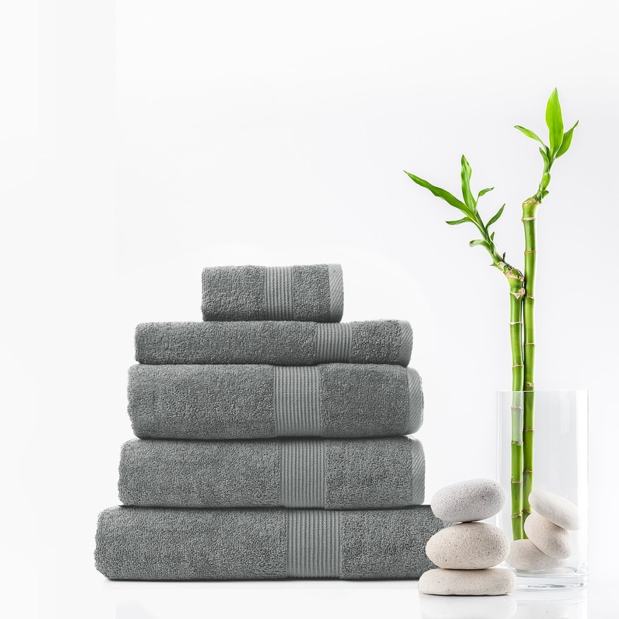 Home Decoration Royal Comfort | Royal Comfort 5 Piece Cotton Bamboo Towel Set 450Gsm Luxurious Absorbent Plush