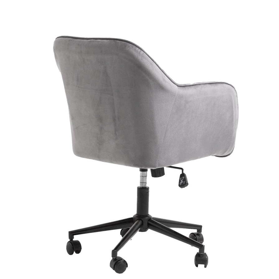 Home Decoration Royal Comfort | Casa Decor Arles Velvet Office Chair Mid Back Swivel Height Adjustable Grey