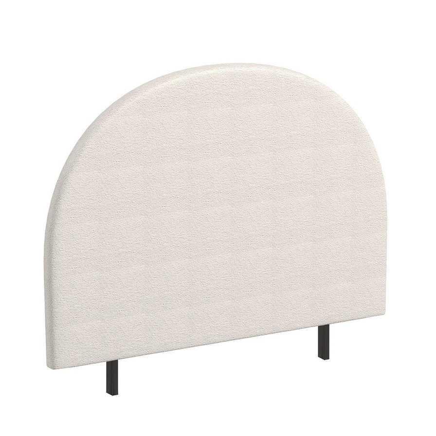 Home Decoration Royal Comfort | Milano Decor Ariana Curved Boucle Bedhead Headboard Upholstered Cushioned White