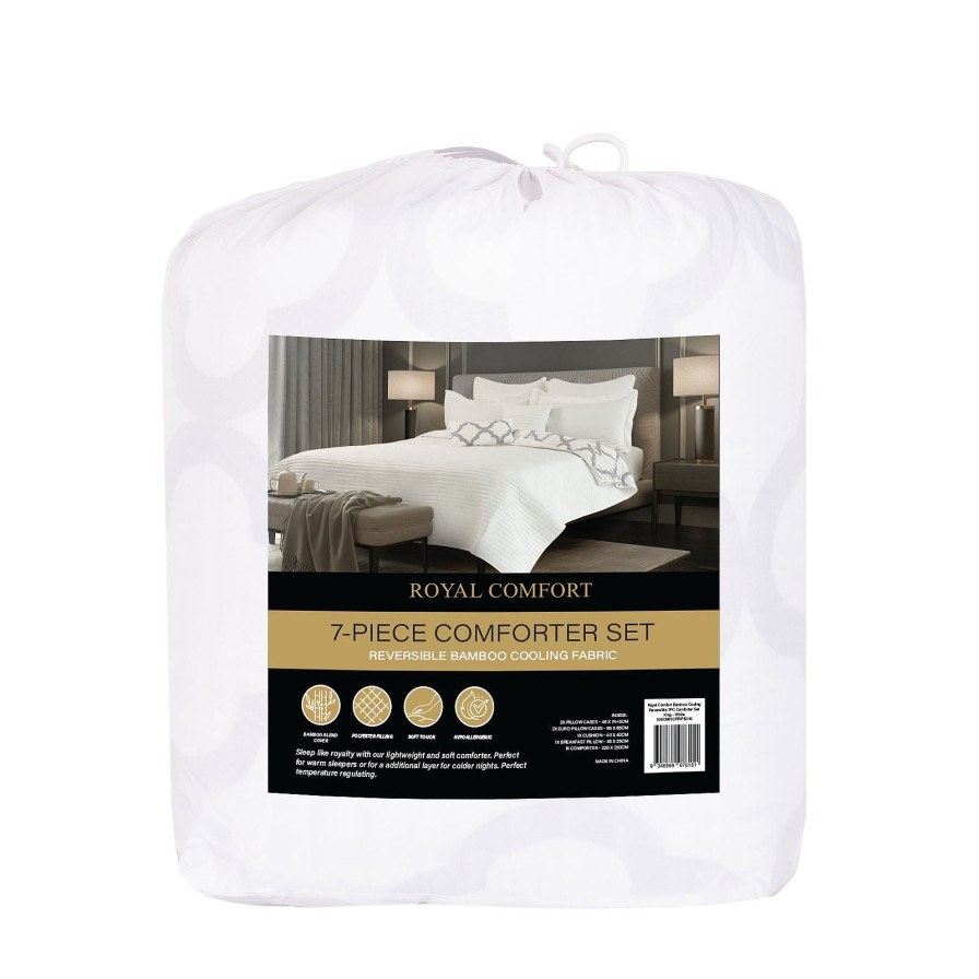 Home Decoration Royal Comfort | Royal Comfort Bamboo Cooling Reversible 7 Piece Comforter Set Bedspread