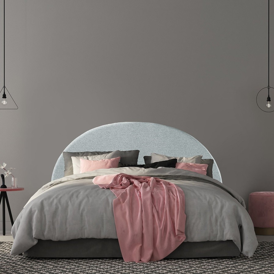 Home Decoration Royal Comfort | Milano Decor Barcelona Curved Bed Head Headboard Bedhead Upholstered Light Grey