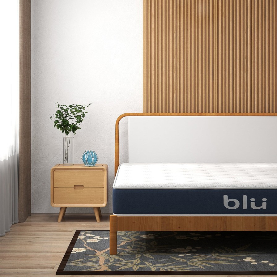 Home Decoration Royal Comfort | Milano Blu Mattress Hybrid Memory Foam Bonnell Spring Design Medium Firm White/ Blue