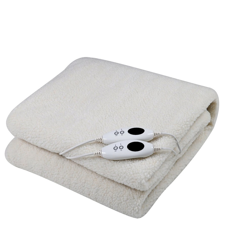 Home Decoration Royal Comfort | Royal Comfort Fleece Top Electric Blanket Fitted Heated Winter Underlay Washable White