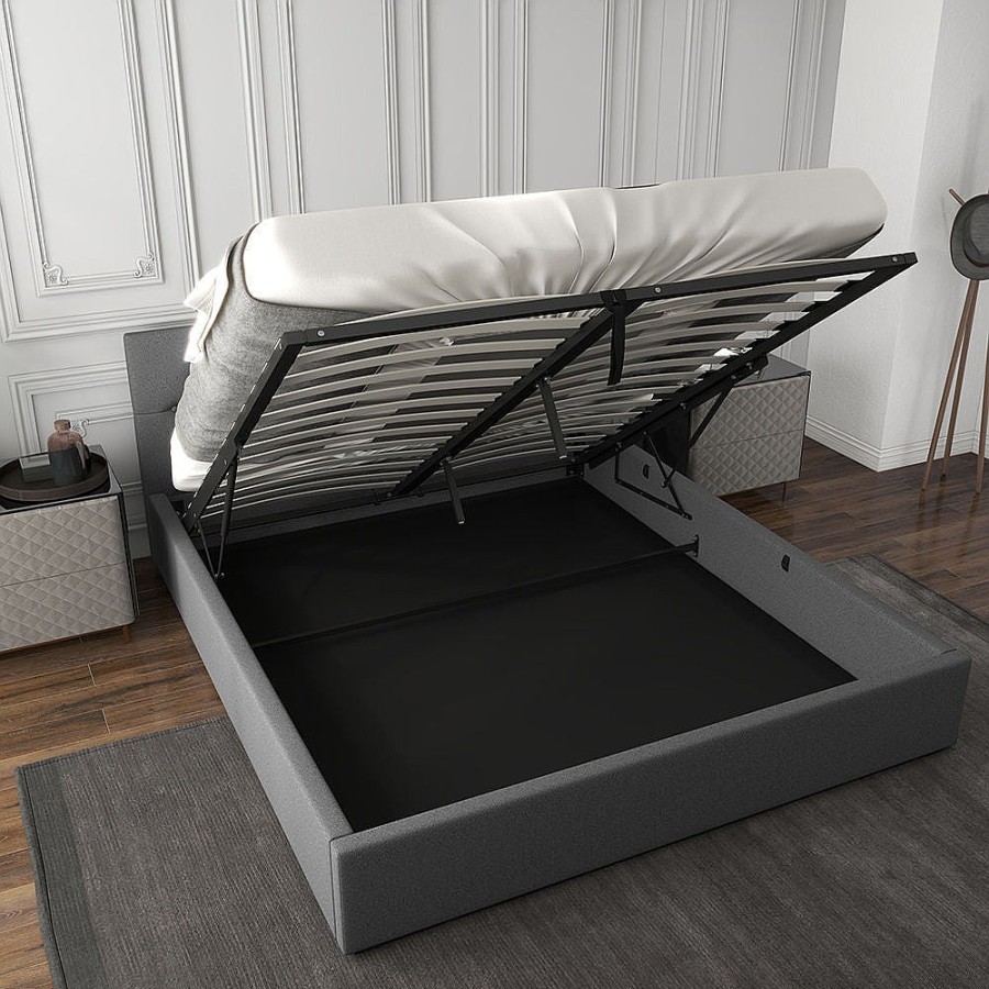 Home Decoration Royal Comfort | Milano Capri Luxury Gas Lift Bed Frame Base And Headboard With Storage