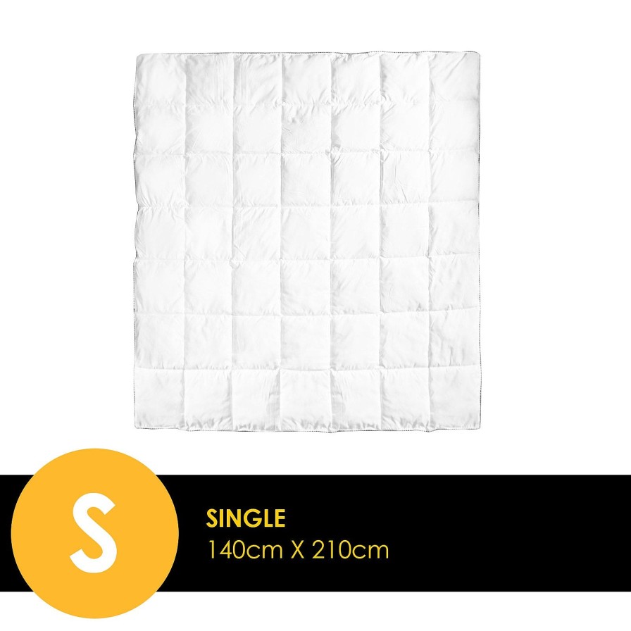 Home Decoration Royal Comfort | Royal Comfort Bamboo Blend Quilt 250Gsm Luxury Duvet 100% Cotton Cover White