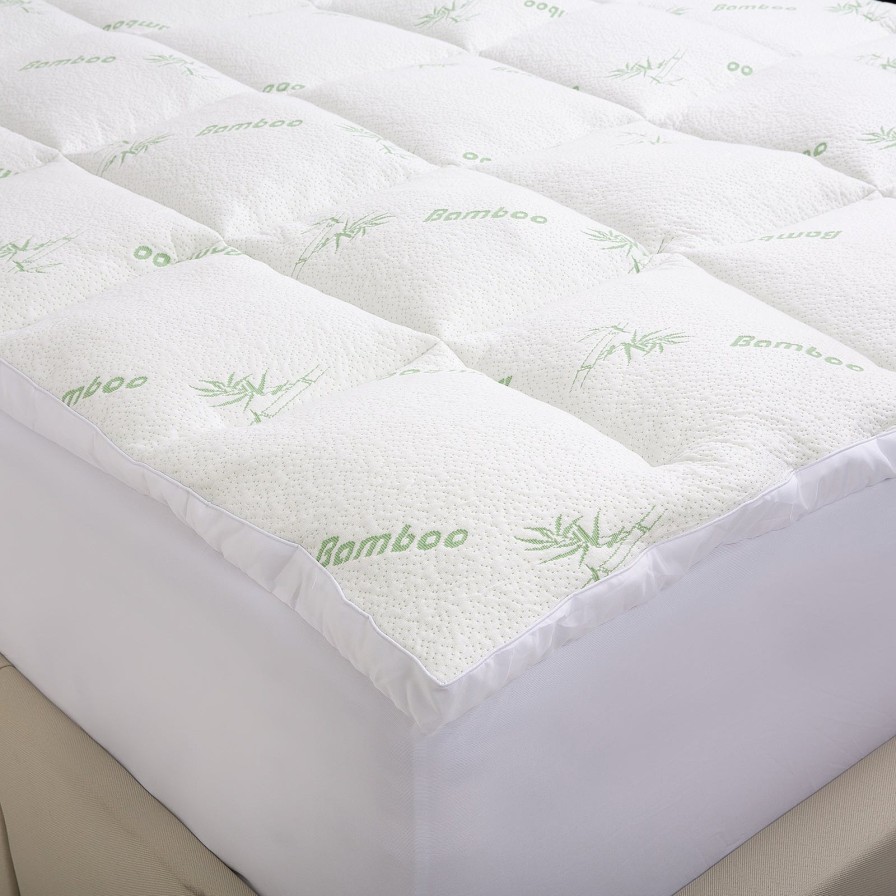 Home Decoration Royal Comfort | Royal Comfort 1000Gsm Luxury Bamboo Covered Mattress Topper Ball Fibre Gusset White