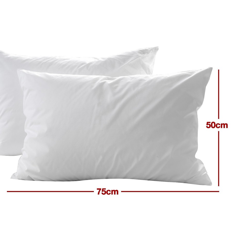 Home Decoration Royal Comfort | Casa Decor 50% Duck Feather 50% Down Pillow Cotton Cover 1000Gsm Twin Pack White