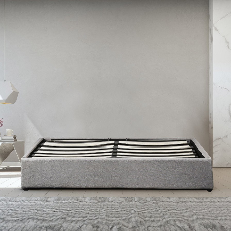 Home Decoration Royal Comfort | Milano Decor Terrell Gas Lift Storage Bed Base Light Grey