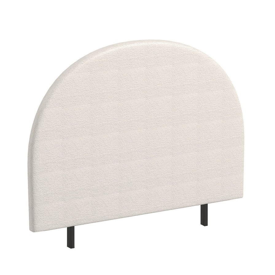 Home Decoration Royal Comfort | Milano Decor Ariana Curved Boucle Bedhead Headboard Upholstered Cushioned White